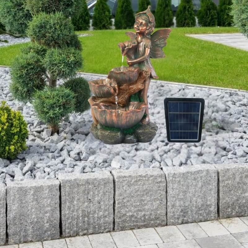 Dekorační fontána v kamenném a elegantním stylu
